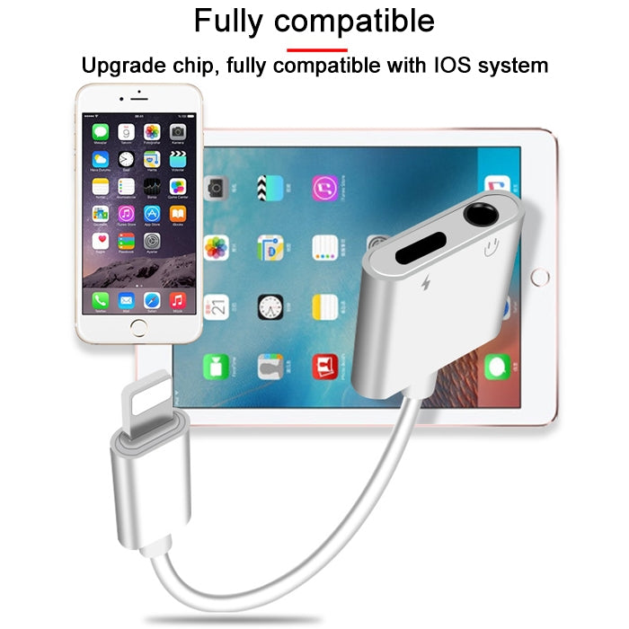 2 in 1 3.5mm to USB-C / Type-C Audio Charging Converter Adapter(White) by buy2fix