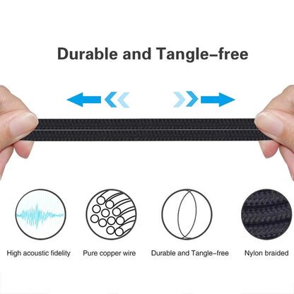 ZS0147 Braided Headphone Audio Replacement Cable for Audio-technica ATH-M50X M40 by buy2fix