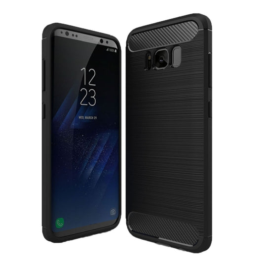 For Galaxy S8 Brushed Carbon Fiber Texture Shockproof TPU Protective Cover Case (Black) - Galaxy Phone Cases by buy2fix | Online Shopping UK | buy2fix