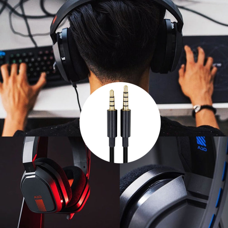 ZS0086 Standard Version Gaming Headphone Audio Cable for Logitech Astro A10 A40 A30 (Black) by buy2fix