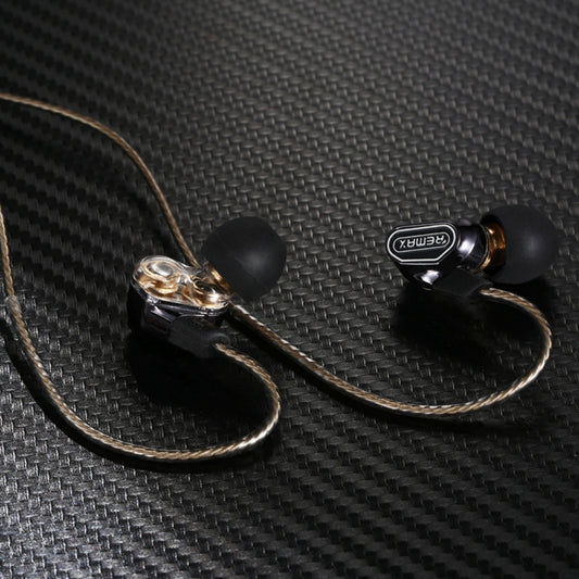 REMAX Multi-function Dual Moving Coil 3.5mm In-Ear Wired Music Earphone with Wire Control & MIC, For iPad, Laptop, iPhone, Samsung, HTC, Huawei, Xiaomi, and Other Smart Phones(Black) - In Ear Wired Earphone by REMAX | Online Shopping UK | buy2fix