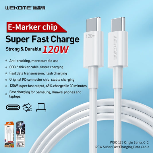 WK WDC-175 120W USB-C/Type-C to USB/Type-C Fast Charge Data Cable, Length: 1.2m - USB-C & Type-C Cable by WK | Online Shopping UK | buy2fix