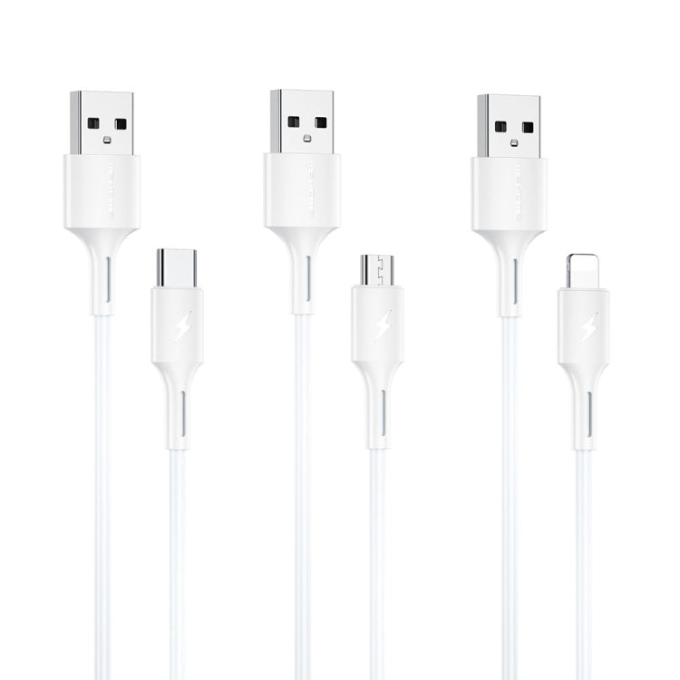 WK WDC-136 USB to Micro USB 3A Fast Charing Data Cable(White) - Micro USB Cable by WK | Online Shopping UK | buy2fix