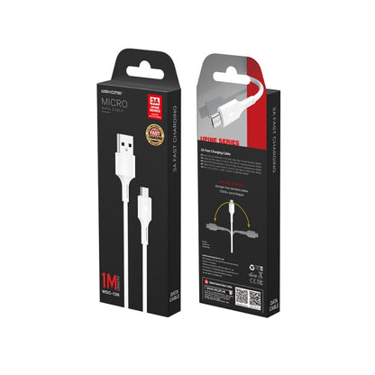 WK WDC-136 USB to Micro USB 3A Fast Charing Data Cable(White) - Micro USB Cable by WK | Online Shopping UK | buy2fix