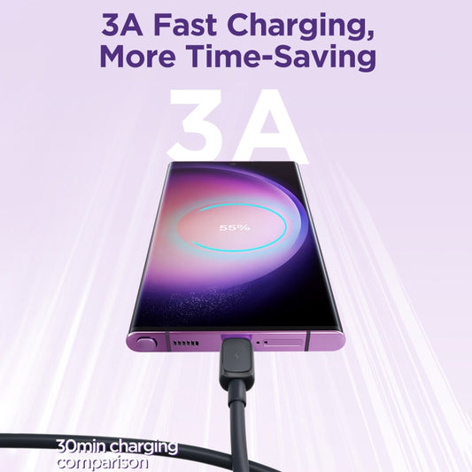 JOYROOM S-AC027A14 Multi-Color Series 3A USB to USB-C / Type-C Fast Charging Data Cable, Length:1.2m(Black) - USB-C & Type-C Cable by JOYROOM | Online Shopping UK | buy2fix
