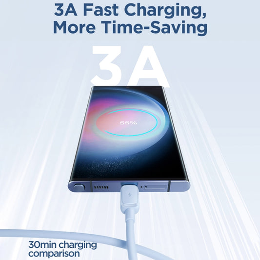 JOYROOM S-AC027A14 Multi-Color Series 3A USB to USB-C / Type-C Fast Charging Data Cable, Length:1.2m(Blue) - USB-C & Type-C Cable by JOYROOM | Online Shopping UK | buy2fix