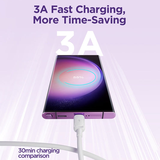 JOYROOM S-AC027A14 Multi-Color Series 3A USB to USB-C / Type-C Fast Charging Data Cable, Length:1.2m(White) - USB-C & Type-C Cable by JOYROOM | Online Shopping UK | buy2fix