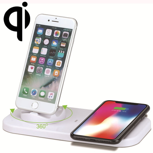 USB to 3 in 1 (8 Pin + Micro USB + USB-C / Type-C) Dock Charger Desktop Charging Data Sync Stand Station Holder with Qi Wireless Charger & USB Cable - Wireless Charger Receiver by buy2fix | Online Shopping UK | buy2fix