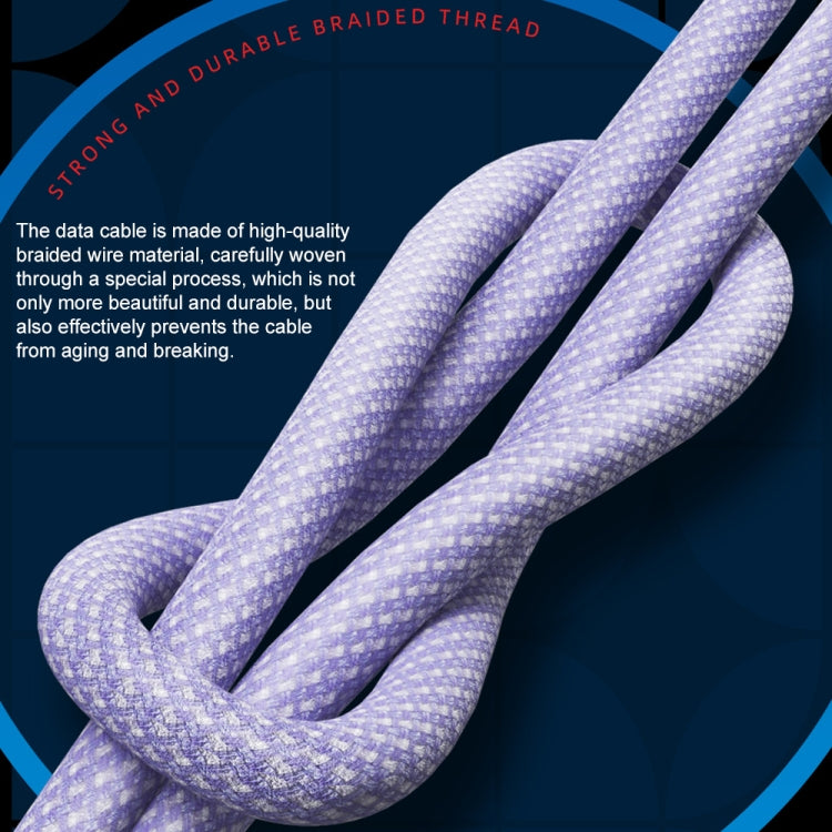 WEKOME WDC-03 Tidal Energy Series 3A USB to Micro USB Braided Data Cable, Length: 1m (Purple) - Micro USB Cable by WK | Online Shopping UK | buy2fix