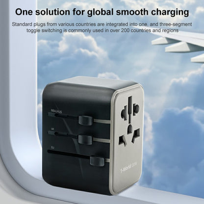 MOMAX UA11 1-World 20W PD Global Travel Fast Charger Power Adapter(Black) - Plug Adaptor by MOMAX | Online Shopping UK | buy2fix