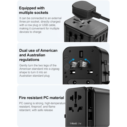 MOMAX UA12 1-World 17W Global Travel Fast Charger Power Adapter - Plug Adaptor by MOMAX | Online Shopping UK | buy2fix