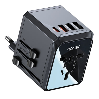 Yesido MC24 20W 3 USB + Type-C Ports Multi-function Universal Travel Adapter Plug (Black) - Multifunction Charger by Yesido | Online Shopping UK | buy2fix