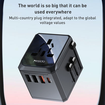 Yesido MC24 20W 3 USB + Type-C Ports Multi-function Universal Travel Adapter Plug (Black) - Multifunction Charger by Yesido | Online Shopping UK | buy2fix