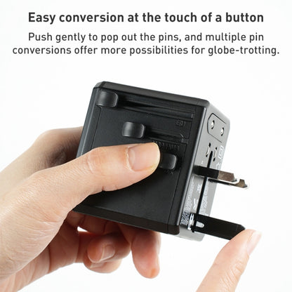 Yesido MC24 20W 3 USB + Type-C Ports Multi-function Universal Travel Adapter Plug (Black) - Multifunction Charger by Yesido | Online Shopping UK | buy2fix