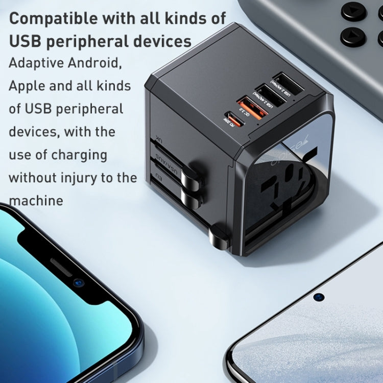 Yesido MC24 20W 3 USB + Type-C Ports Multi-function Universal Travel Adapter Plug (Black) - Multifunction Charger by Yesido | Online Shopping UK | buy2fix