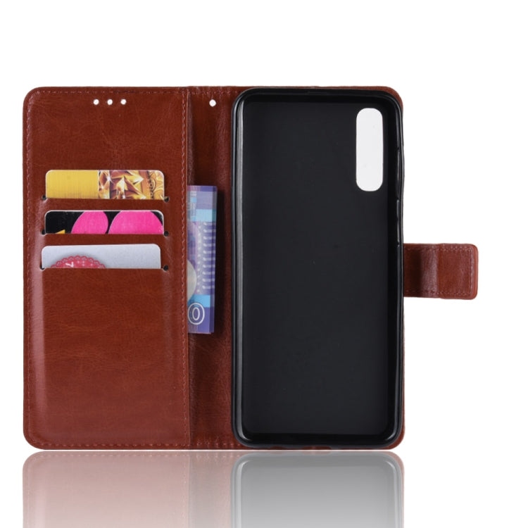 Magnetic Buckle Retro Crazy Horse Texture Horizontal Flip Leather Case for Galaxy A70, with Holder & Card Slots & Photo Frame(Brown) by buy2fix