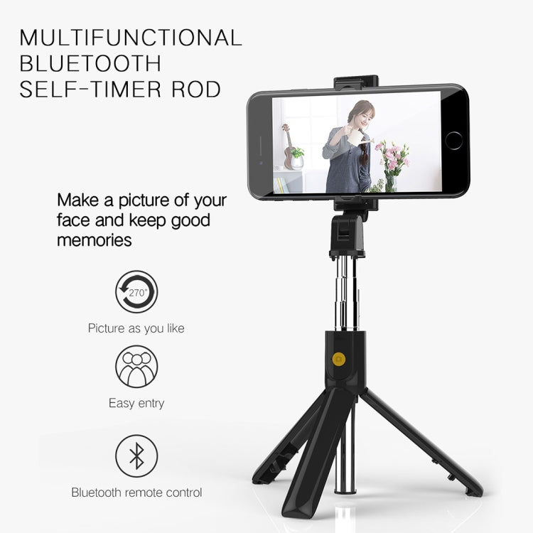 K10 Bluetooth 4.0 Mobile Phone Adjustable Bluetooth Selfie Stick Self-timer Pole Tripod (Black) - Selfie Sticks by buy2fix | Online Shopping UK | buy2fix