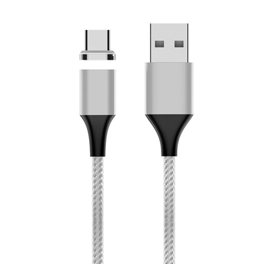 M11 3A USB to USB-C / Type-C Nylon Braided Magnetic Data Cable, Cable Length: 1m (Silver) - Charging Cable & Head by buy2fix | Online Shopping UK | buy2fix