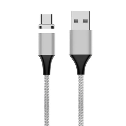 M11 3A USB to USB-C / Type-C Nylon Braided Magnetic Data Cable, Cable Length: 2m (Silver) - Charging Cable & Head by buy2fix | Online Shopping UK | buy2fix
