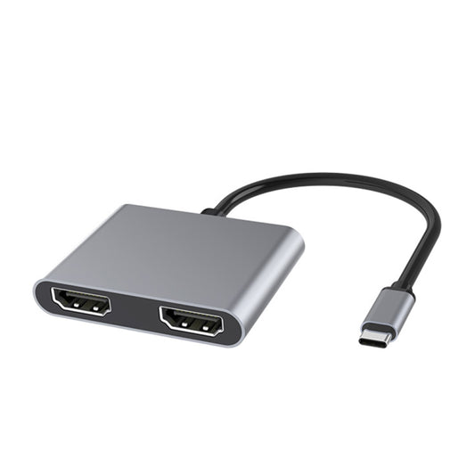 4 in 1 Multifunction USB-C / Type-C to PD USB-C / Type-C +USB 3.0+Dual HDMI HUB Docking Station (Grey) - USB HUB by buy2fix | Online Shopping UK | buy2fix