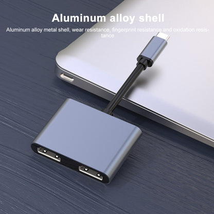 4 in 1 Multifunction USB-C / Type-C to PD USB-C / Type-C +USB 3.0+Dual HDMI HUB Docking Station (Grey) - USB HUB by buy2fix | Online Shopping UK | buy2fix