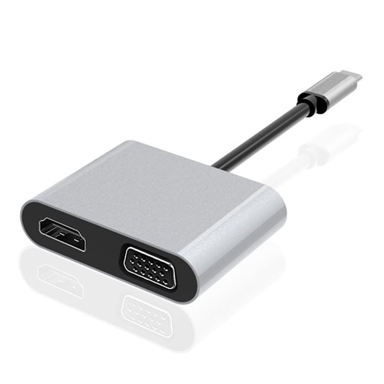 2 in 1 Multifunctional USB-C / Type-C to HDMI+VGA HUB Docking Station by buy2fix