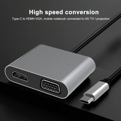 2 in 1 Multifunctional USB-C / Type-C to HDMI+VGA HUB Docking Station by buy2fix