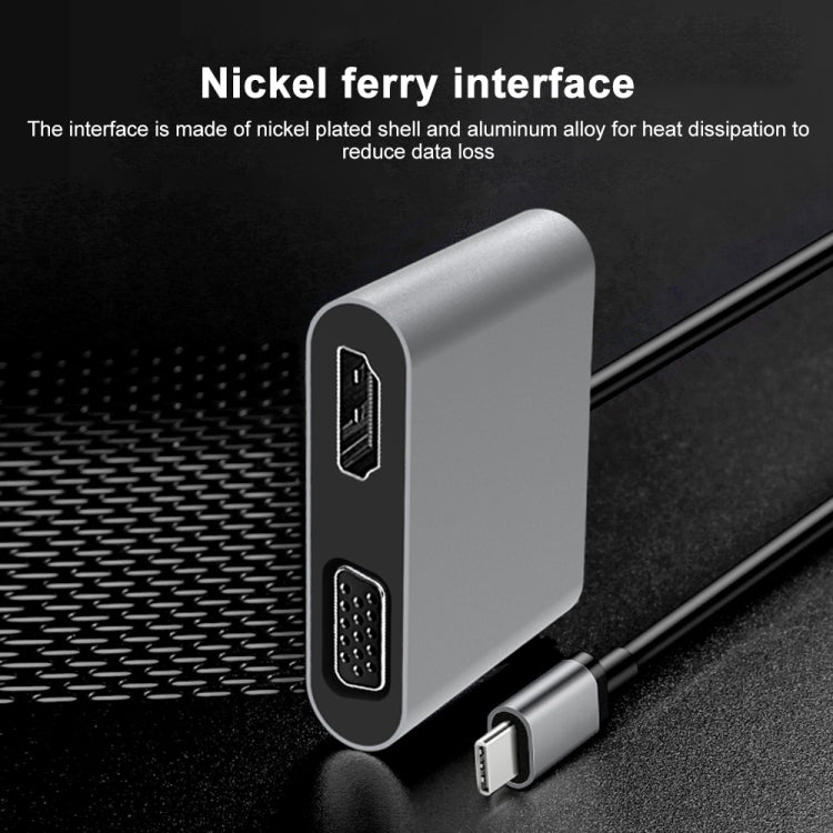 2 in 1 Multifunctional USB-C / Type-C to HDMI+VGA HUB Docking Station by buy2fix