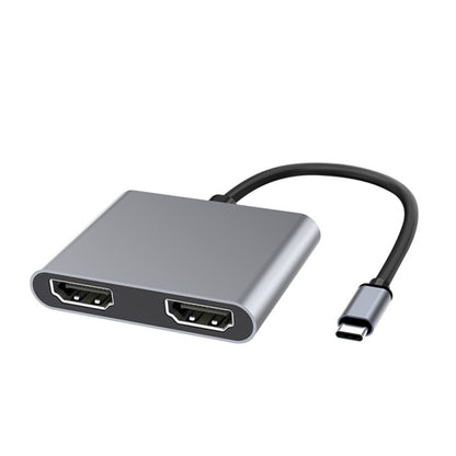 2 in 1 Multifunction USB-C / Type-C to Dual HDMI HUB Docking Station (Grey) by buy2fix