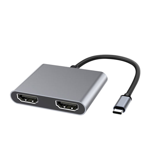 2 in 1 Multifunction USB-C / Type-C to Dual HDMI HUB Docking Station (Grey) by buy2fix