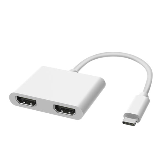 2 in 1 Multifunction USB-C / Type-C to Dual HDMI HUB Docking Station (White) - USB HUB by buy2fix | Online Shopping UK | buy2fix