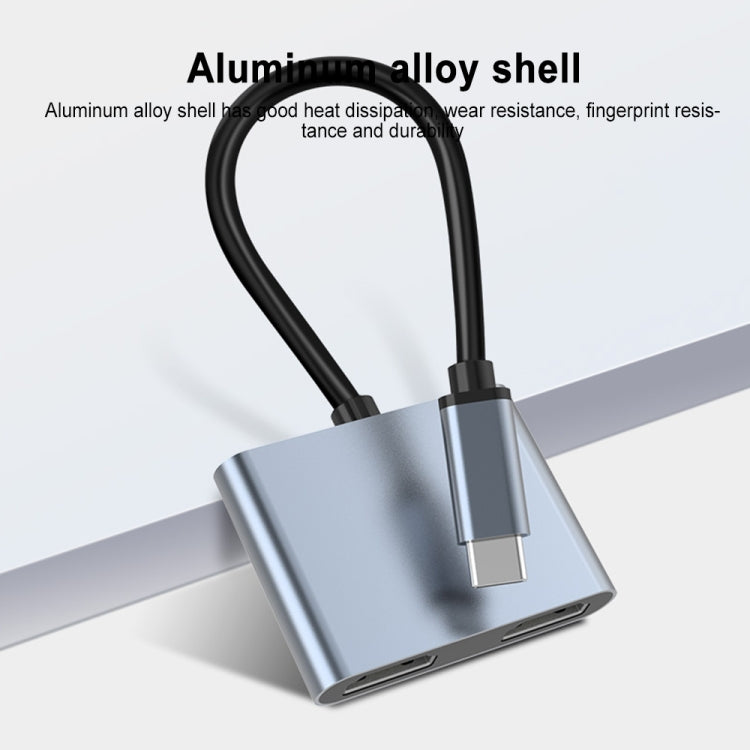 2 in 1 Multifunction USB-C / Type-C to Dual HDMI HUB Docking Station (White) - USB HUB by buy2fix | Online Shopping UK | buy2fix