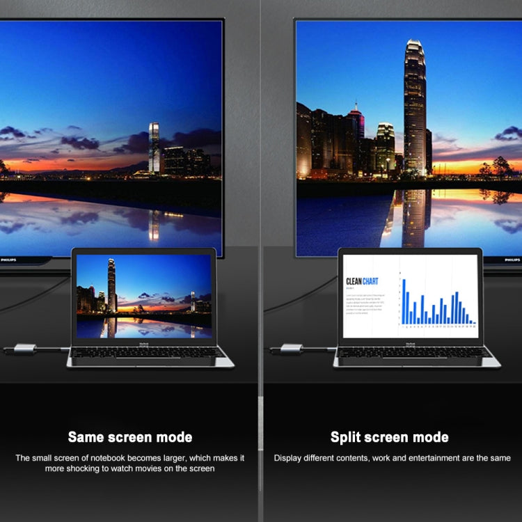 2 in 1 Multifunction USB-C / Type-C to Dual HDMI HUB Docking Station (Grey) by buy2fix