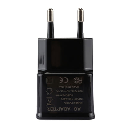 5V 2.1A Intelligent Identification USB Charger with 1m USB to Micro USB Charging Cable, EU Plug, For Samsung / Huawei / Xiaomi / Meizu / LG / HTC and Other Smartphones(Black) - USB Charger by buy2fix | Online Shopping UK | buy2fix