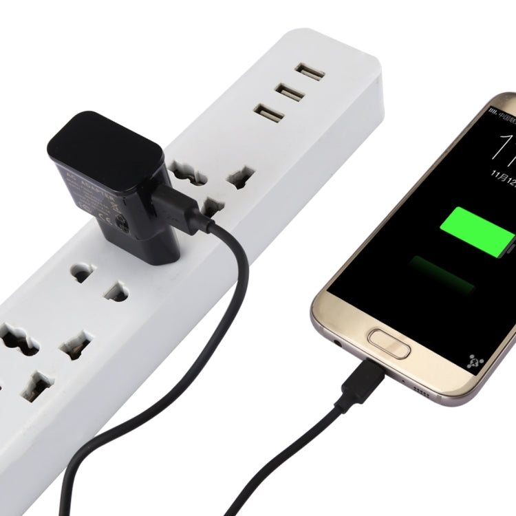 5V 2.1A Intelligent Identification USB Charger with 1m USB to Micro USB Charging Cable, EU Plug, For Samsung / Huawei / Xiaomi / Meizu / LG / HTC and Other Smartphones(Black) - USB Charger by buy2fix | Online Shopping UK | buy2fix
