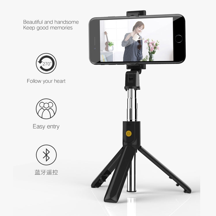 K07 Bluetooth 4.0 Mobile Phone Adjustable Bluetooth Selfie Stick Self-timer Pole Tripod (Black) - Selfie Sticks by buy2fix | Online Shopping UK | buy2fix