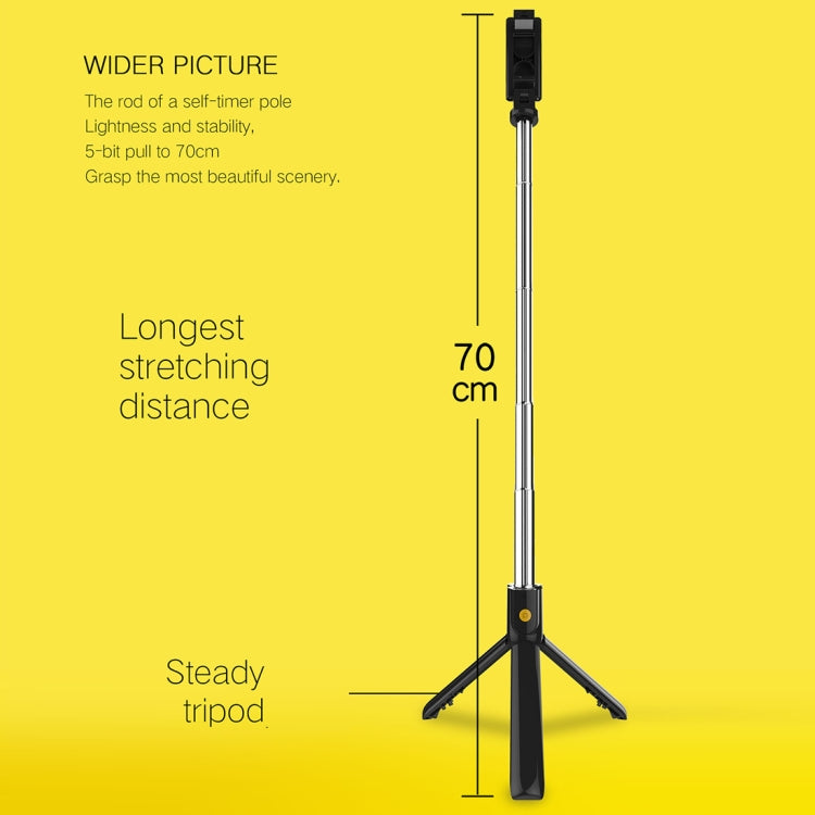K07 Bluetooth 4.0 Mobile Phone Adjustable Bluetooth Selfie Stick Self-timer Pole Tripod (Black) - Selfie Sticks by buy2fix | Online Shopping UK | buy2fix