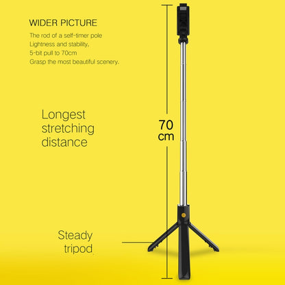 K07 Bluetooth 4.0 Mobile Phone Adjustable Bluetooth Selfie Stick Self-timer Pole Tripod (Black) - Selfie Sticks by buy2fix | Online Shopping UK | buy2fix