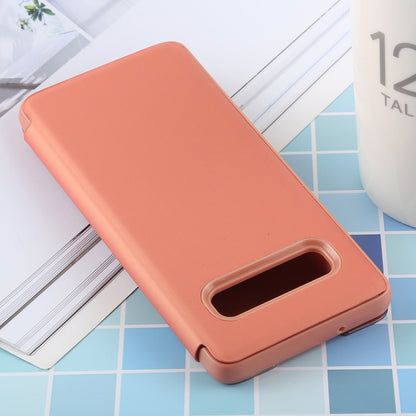 PU Electroplating Mirror Horizontal Flip Leather Case for Galaxy S10, with Holder (Rose Gold) - Galaxy Phone Cases by buy2fix | Online Shopping UK | buy2fix