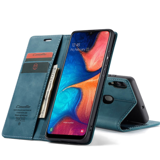 CaseMe-013 Multifunctional Retro Frosted Horizontal Flip Leather Case for Galaxy A20 / A30, with Card Slot & Holder & Wallet (Blue) - Galaxy Phone Cases by CaseMe | Online Shopping UK | buy2fix