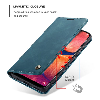 CaseMe-013 Multifunctional Retro Frosted Horizontal Flip Leather Case for Galaxy A20 / A30, with Card Slot & Holder & Wallet (Blue) by CaseMe