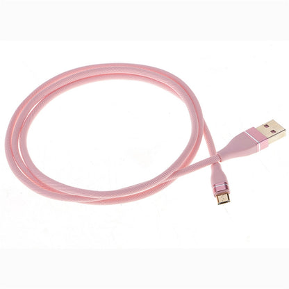 Nylon Weave Style USB to Micro USB Data Sync Charging Cable, Cable Length: 1m, For Galaxy, Huawei, Xiaomi, LG, HTC and Other Smart Phones (Pink) by buy2fix