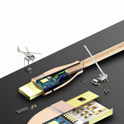 Nylon Weave Style USB to Micro USB Data Sync Charging Cable, Cable Length: 1m, For Galaxy, Huawei, Xiaomi, LG, HTC and Other Smart Phones (Gold) by buy2fix