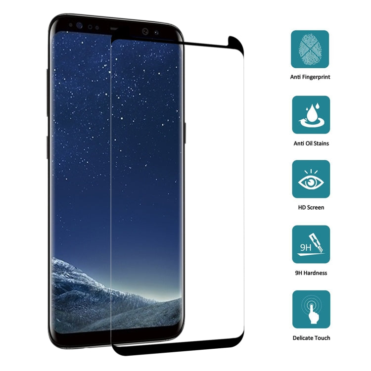 Case Friendly Screen Curved Tempered Glass Film For Galaxy S8 / G950(Black) - Galaxy Tempered Glass by buy2fix | Online Shopping UK | buy2fix