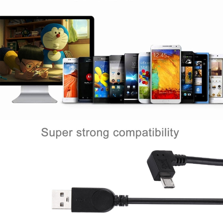 28cm 90 Degree Angle Right Micro USB to USB Data / Charging Cable, For Galaxy, Huawei, Xiaomi, LG, HTC and other Smart Phones by buy2fix