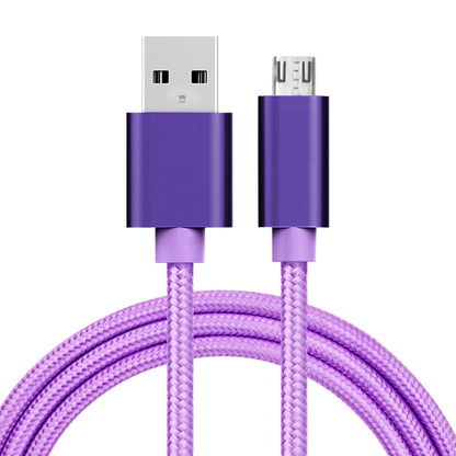 1m 3A Woven Style Metal Head Micro USB to USB Data / Charger Cable(Purple) by buy2fix