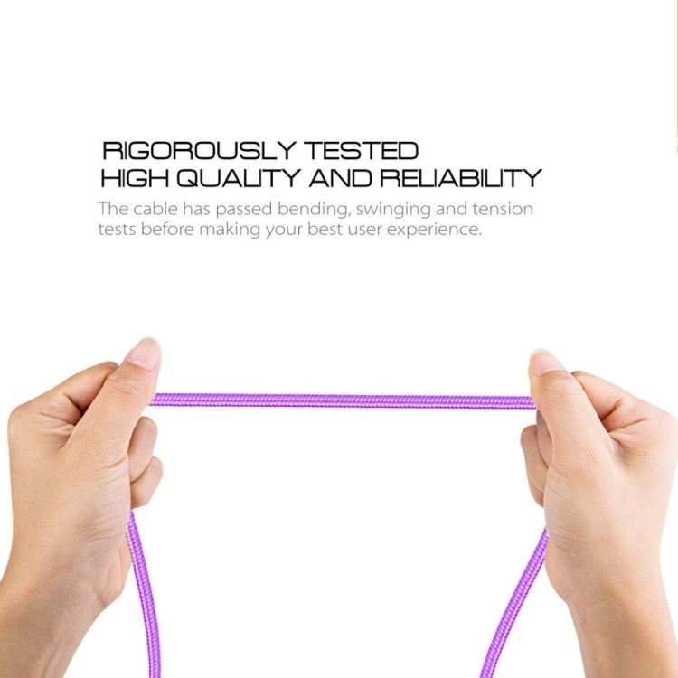 1m 3A Woven Style Metal Head Micro USB to USB Data / Charger Cable(Purple) by buy2fix