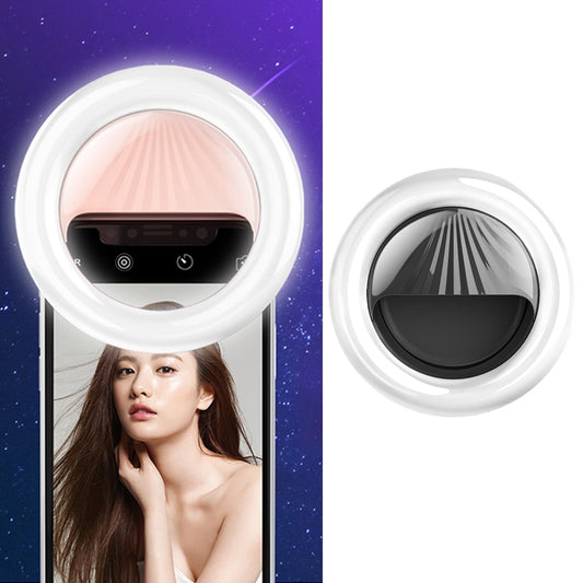 RK34 Rechargeable Beauty Selfie Light Selfie Clip Flash Fill Light (Black) - Selfie Light by buy2fix | Online Shopping UK | buy2fix