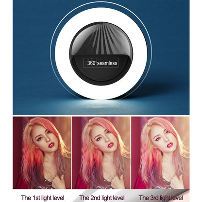 RK34 Rechargeable Beauty Selfie Light Selfie Clip Flash Fill Light (Black) - Selfie Light by buy2fix | Online Shopping UK | buy2fix