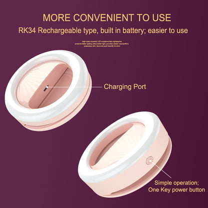 RK34 Rechargeable Beauty Selfie Light Selfie Clip Flash Fill Light (Black) - Selfie Light by buy2fix | Online Shopping UK | buy2fix